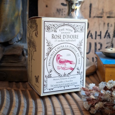 Rose d'ivoire, thé noir sachets individuels