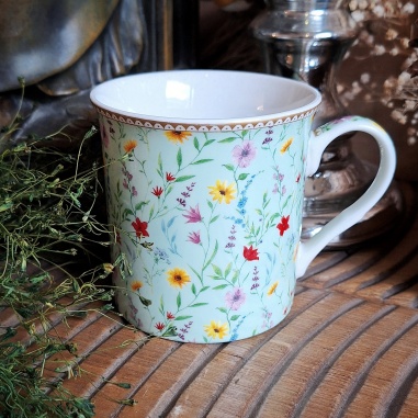 Tasse "Miss Eliza" fleurs des champs verts